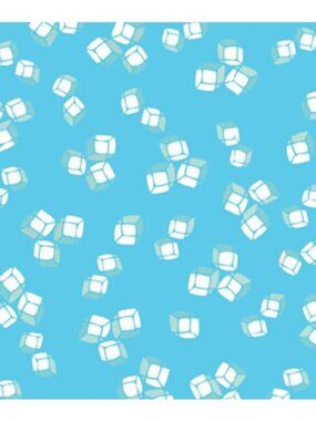2 Yds Happy Hour 5318-55 Ice Cubes Blue Maria Kalinowski Cotton Benartex Fabric